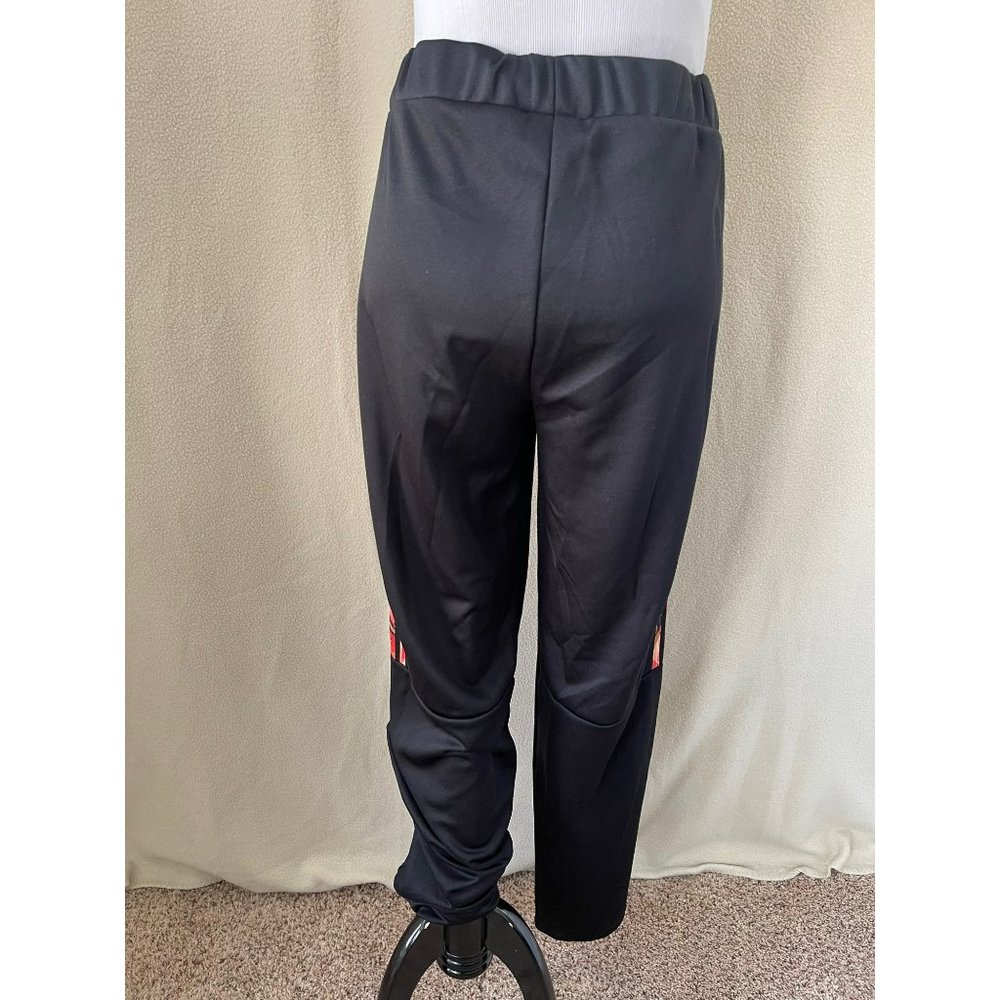 Adidas Black Side Triple Striped Zip Bottom Track/Warm-Up Pants - Picture 5 of 12